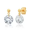 Gold Ball Stud with Flooating CZ Drop sold by Ruumur