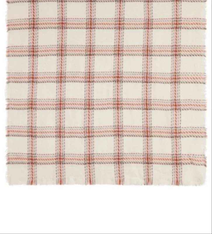 Cejon Women's Plaid Blanket Wrap Scarf Woven Shawl White Size Regular made by Ruumur