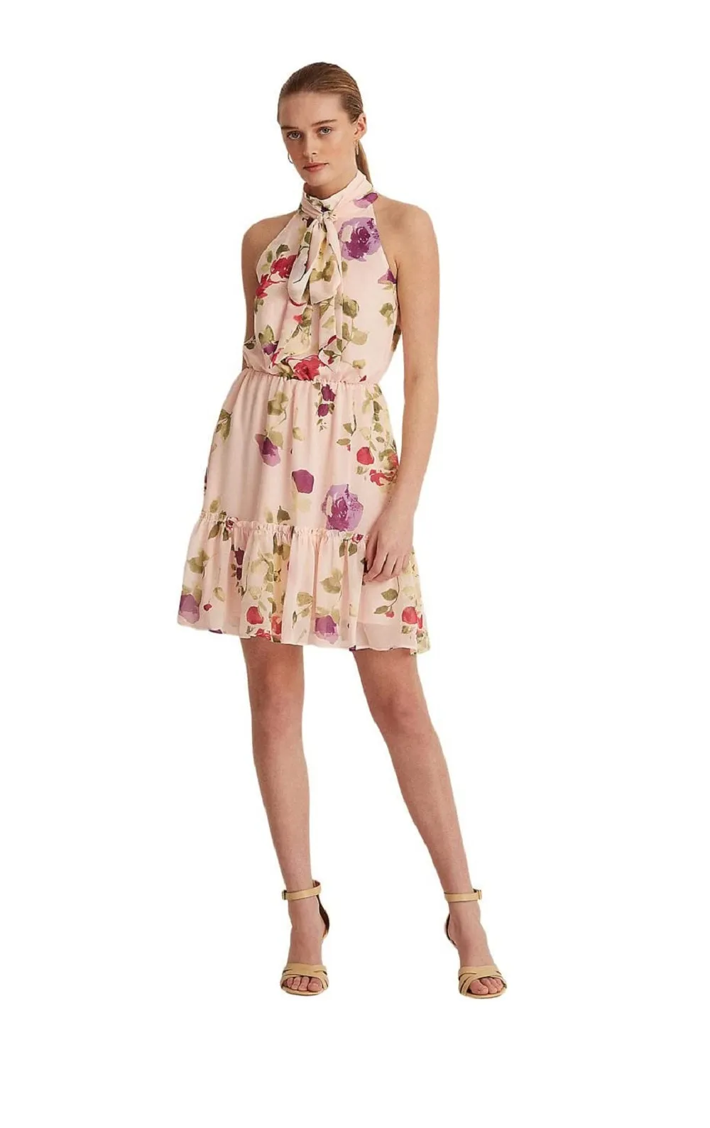 Ralph Lauren Women's Floral Chiffon Sleeveless Dress Green sold by Ruumur product image thumbnail 4
