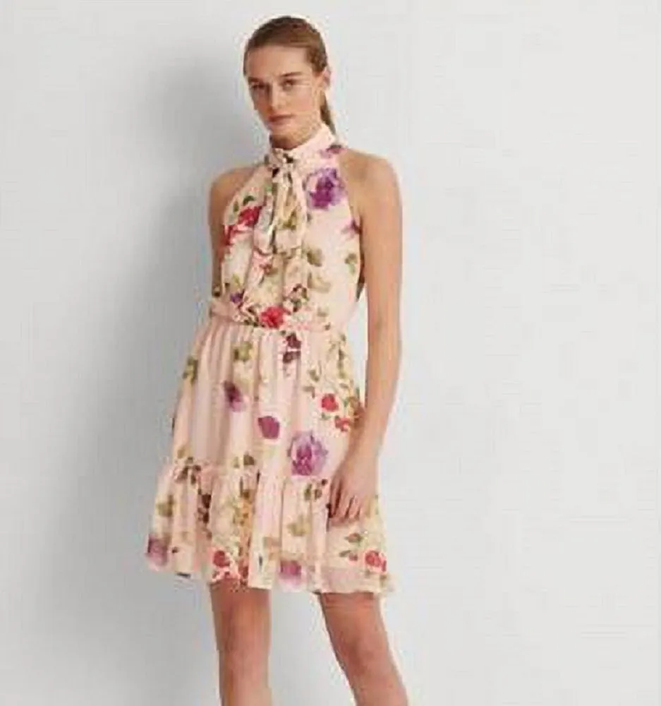 Ralph Lauren Women's Floral Chiffon Sleeveless Dress Green sold by Ruumur product image thumbnail 2