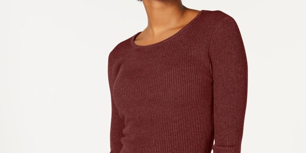 Hooked Up by IOT Women's Solid Cuffed Jewel Neck T-Shirt Top Red Size Small sold by Ruumur product image thumbnail 2