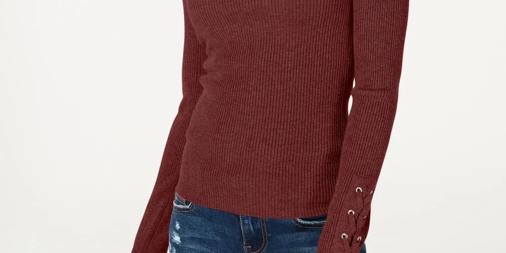 Hooked Up by IOT Women's Solid Cuffed Jewel Neck T-Shirt Top Red Size Small sold by Ruumur product image thumbnail 3