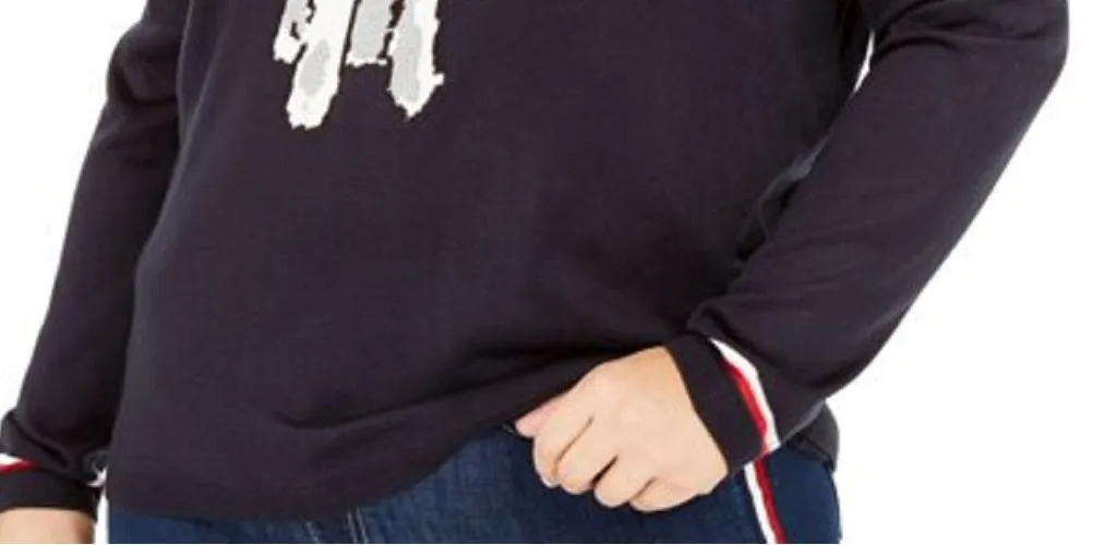 Tommy Hilfiger Women's Printed Long Sleeve Jewel Neck Top Blue Size 2X sold by Ruumur product image thumbnail 3