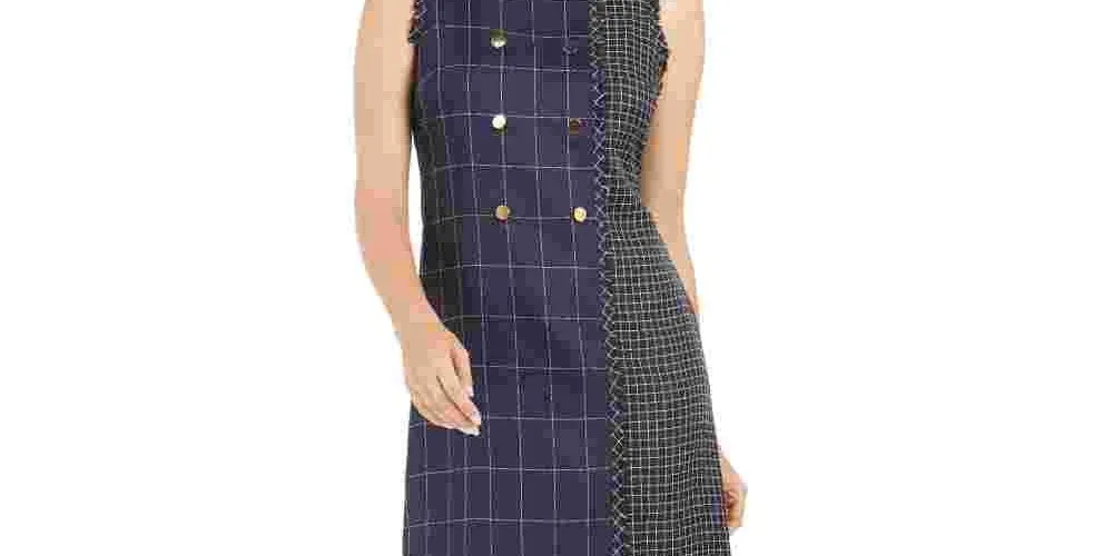 Julia Jordan Women's Double Breasted Tweed Shirtdress Blue Size 14 sold by Ruumur product image thumbnail 2