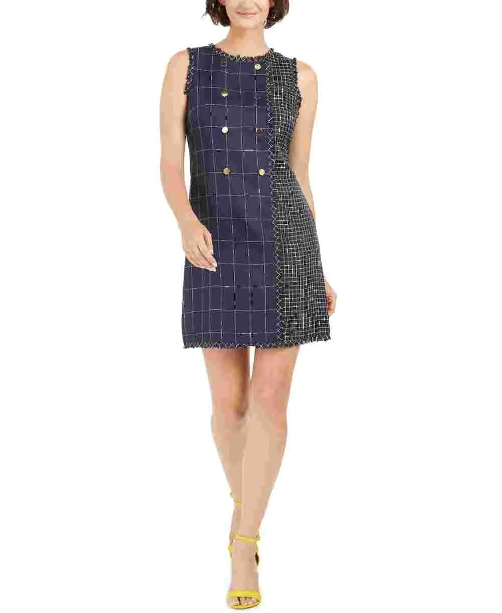 Julia Jordan Women's Double Breasted Tweed Shirtdress Blue Size 14 sold by Ruumur