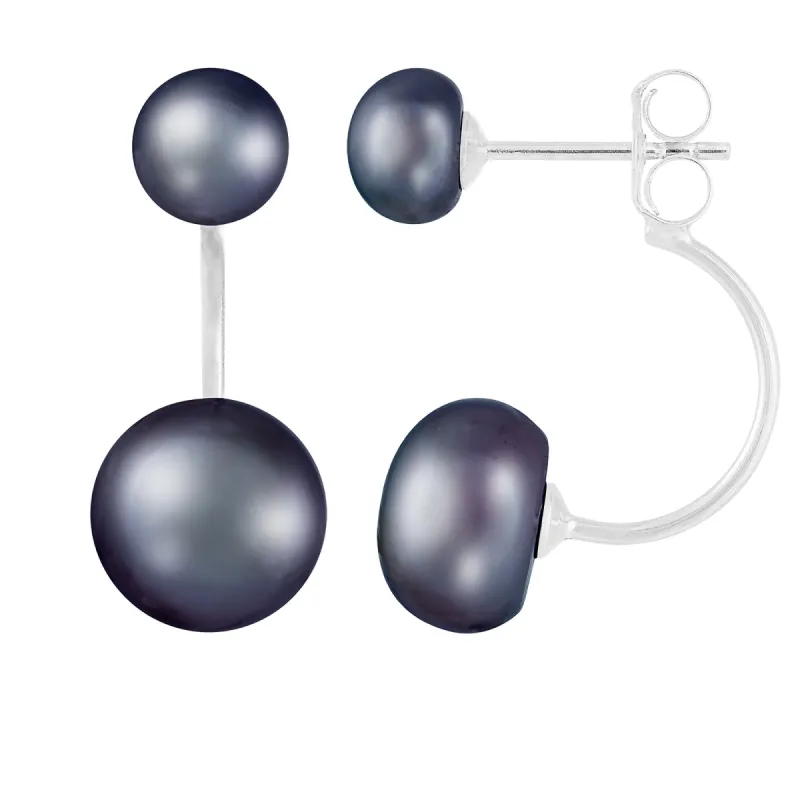 Splendid Pearls Double Freshwater Pearl Earrings Set In Sterling Silver sold by Ruumur