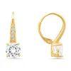 Sterling Silver Graduating CZ Leverback Earrings sold by Ruumur