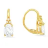 Sterling Silver CZ Leverback Earrings sold by Ruumur
