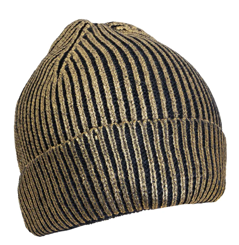 Rebecca and Rifka Knitted Metallic Beanie(BW-120-GD) sold by Ruumur