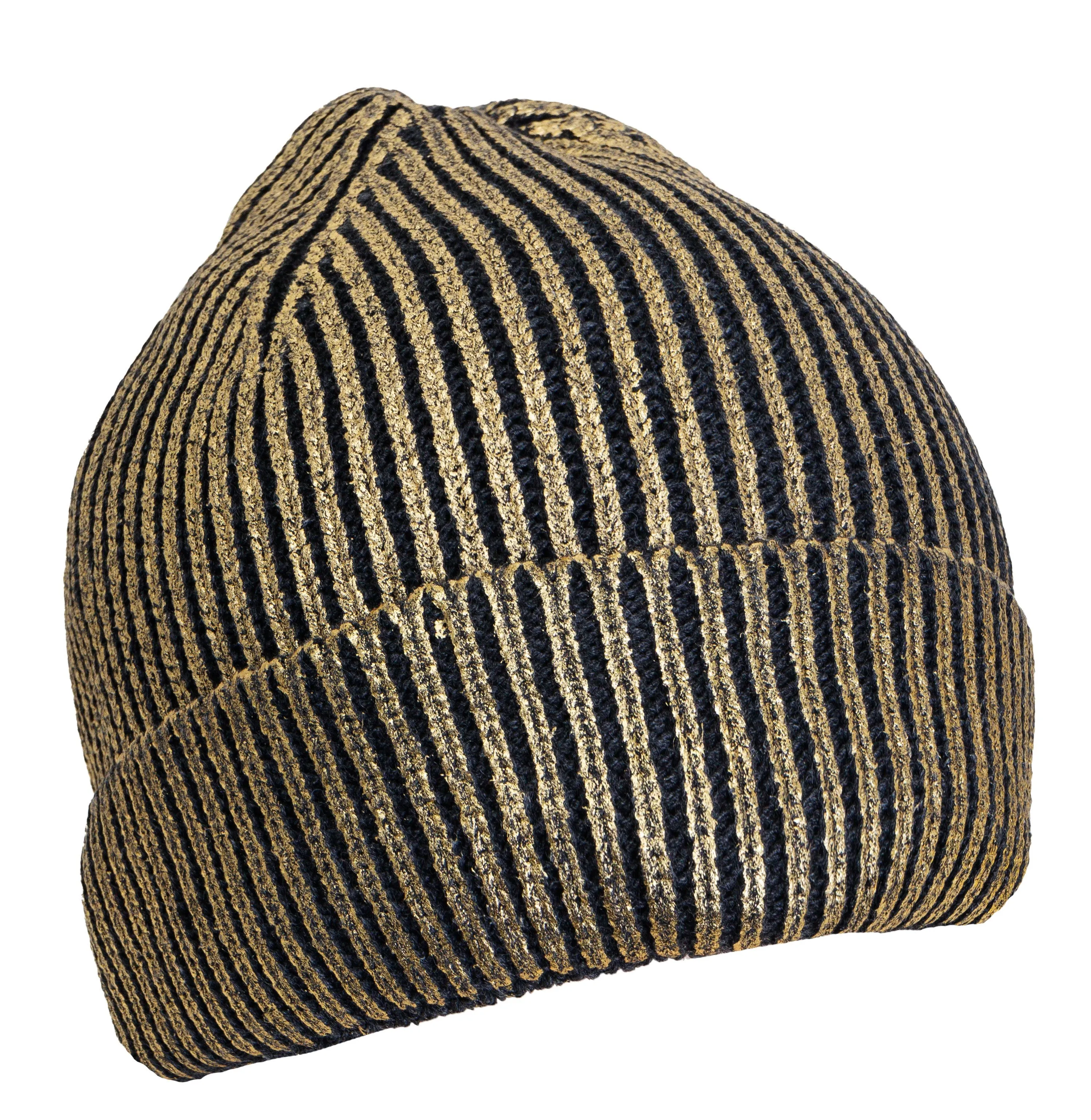 Rebecca and Rifka Knitted Metallic Beanie(BW-120-GD) sold by Ruumur