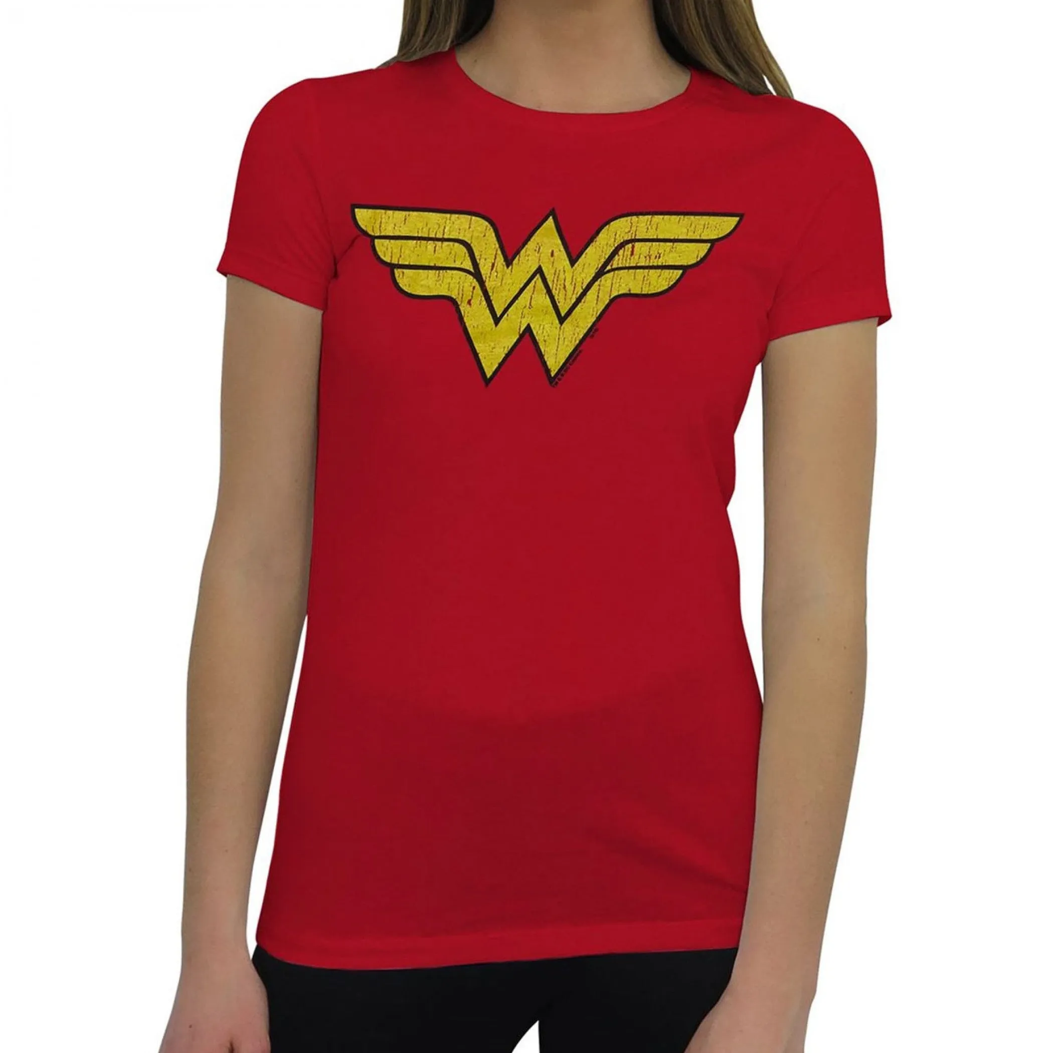 Wonder Woman Distressed Symbol T-Shirt for Women sold by Ruumur product image thumbnail 4