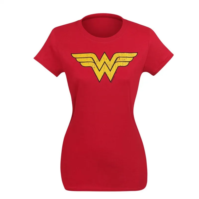 Wonder Woman Distressed Symbol T-Shirt for Women sold by Ruumur