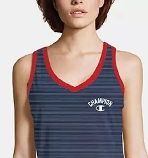 Champion Women's Heritage Cotton V-Neck Tank Top Dark Blue Size Small sold by Ruumur product image thumbnail 3