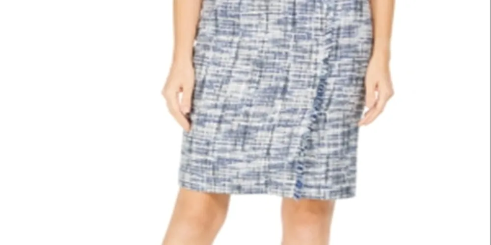 Calvin Klein Women's Tweed Pencil Skirt Blue Size 2 sold by Ruumur product image thumbnail 2