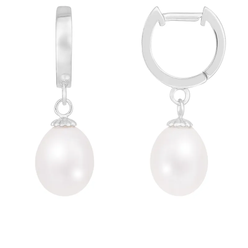 Splendid Pearls Hinged Post Sterling Silver Earrings sold by Ruumur
