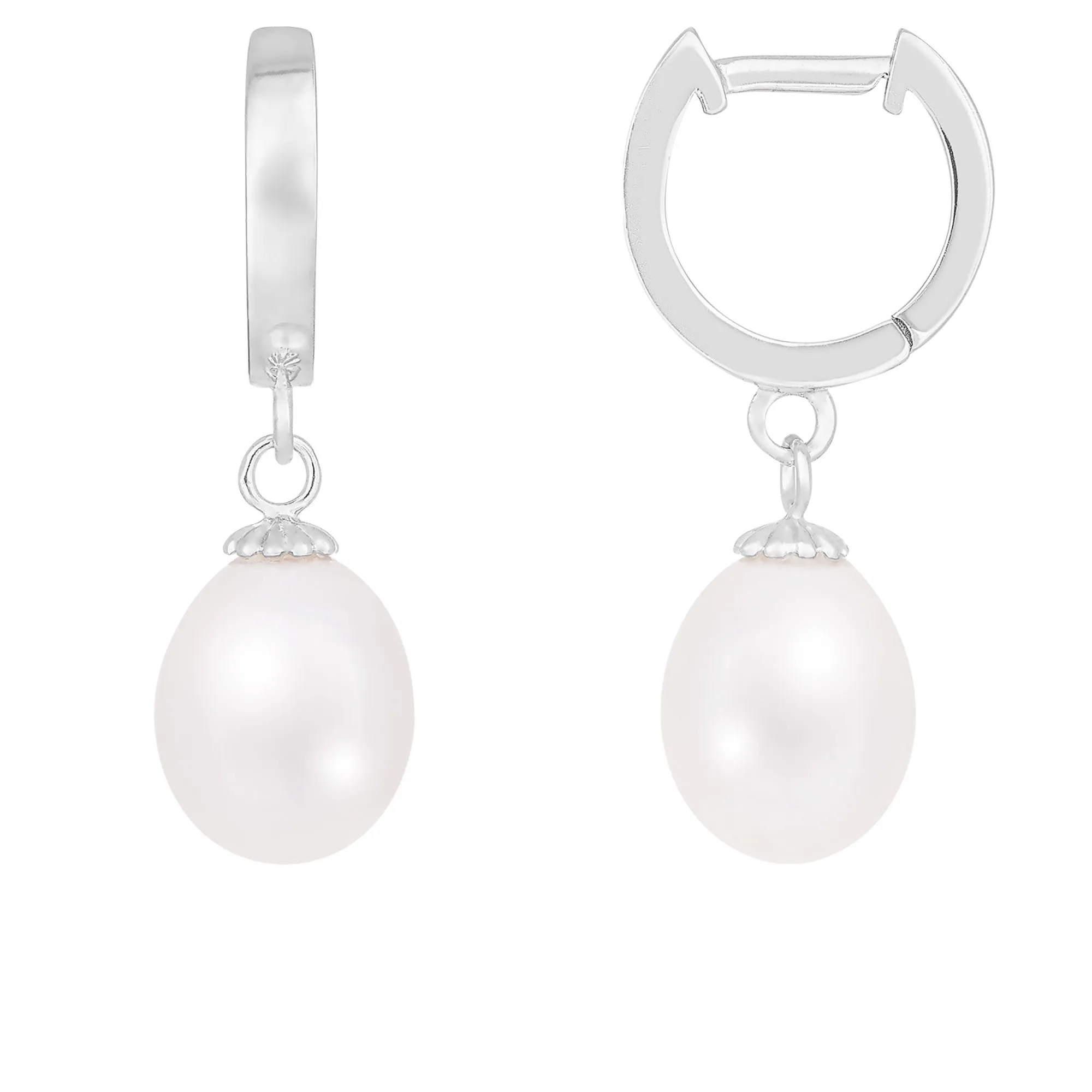 Splendid Pearls Hinged Post Sterling Silver Earrings sold by Ruumur