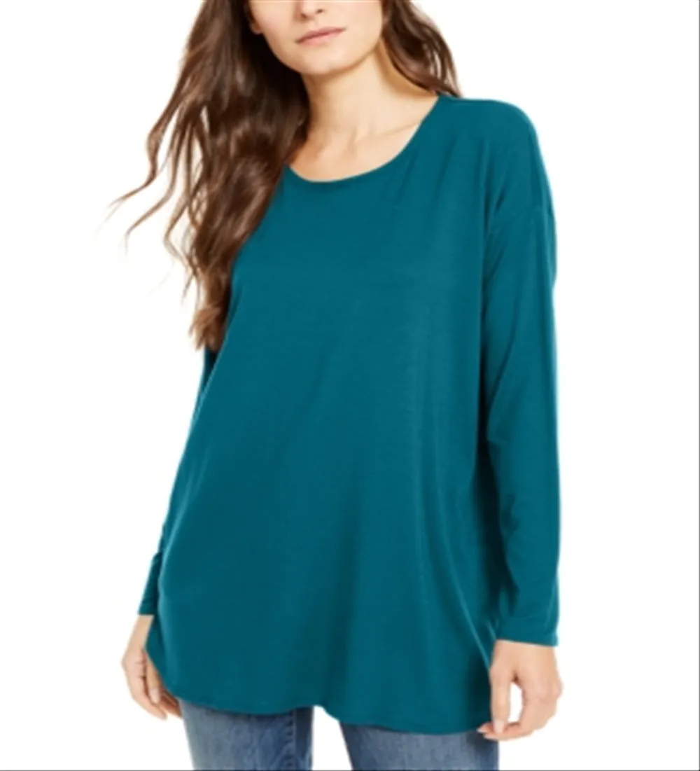 Eileen Fisher Women's Scoop Neck Tunic Green Size X-Large sold by Ruumur