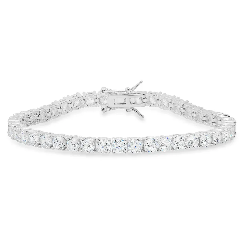 Sterling Silver 7.25" Round-cut CZ Tennis Bracelet sold by Ruumur