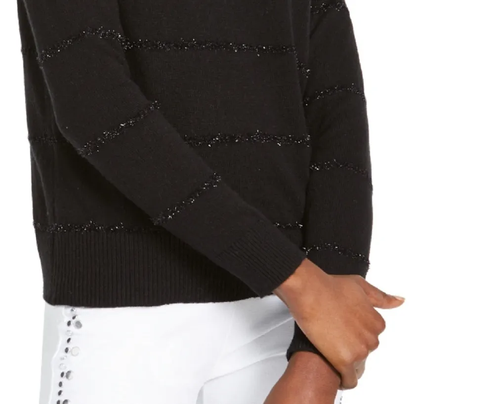 Michael Kors Women's Tinsel-Striped Sweater Regular & Petite Black Size Small sold by Ruumur product image thumbnail 3