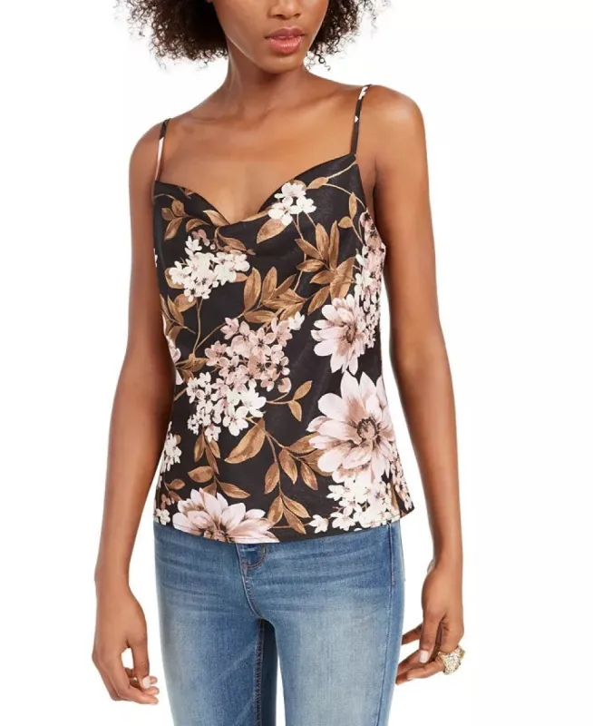 LEYDEN Women's Printed Cowlneck Tank Top Pink Size Large sold by Ruumur