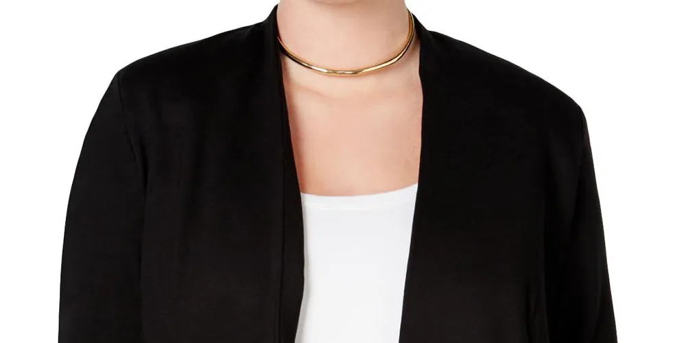 Rachel Roy Women's Plus One Button Blazer Ponte Business Black Size 0X sold by Ruumur product image thumbnail 2