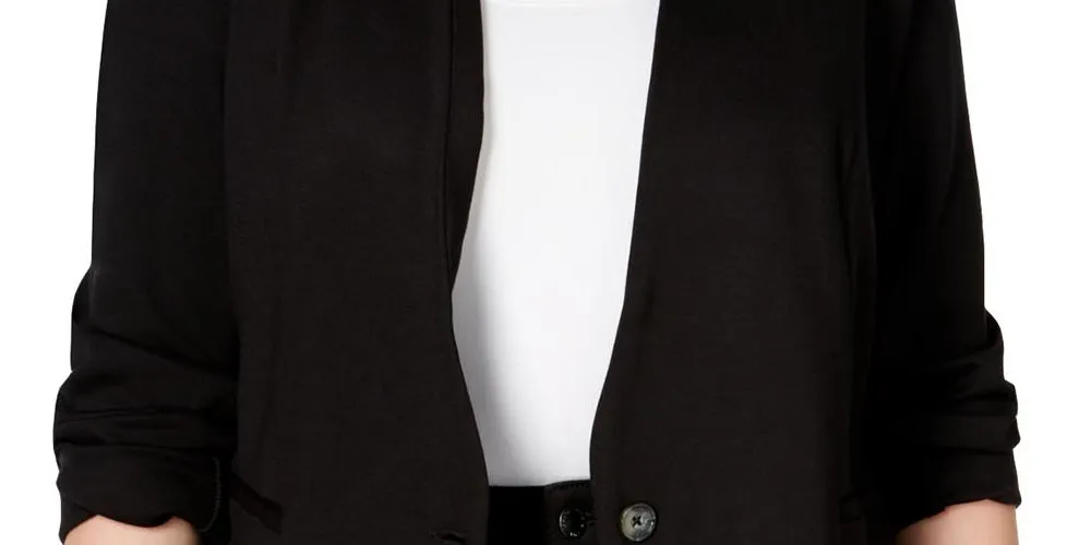 Rachel Roy Women's Plus One Button Blazer Ponte Business Black Size 0X sold by Ruumur product image thumbnail 3
