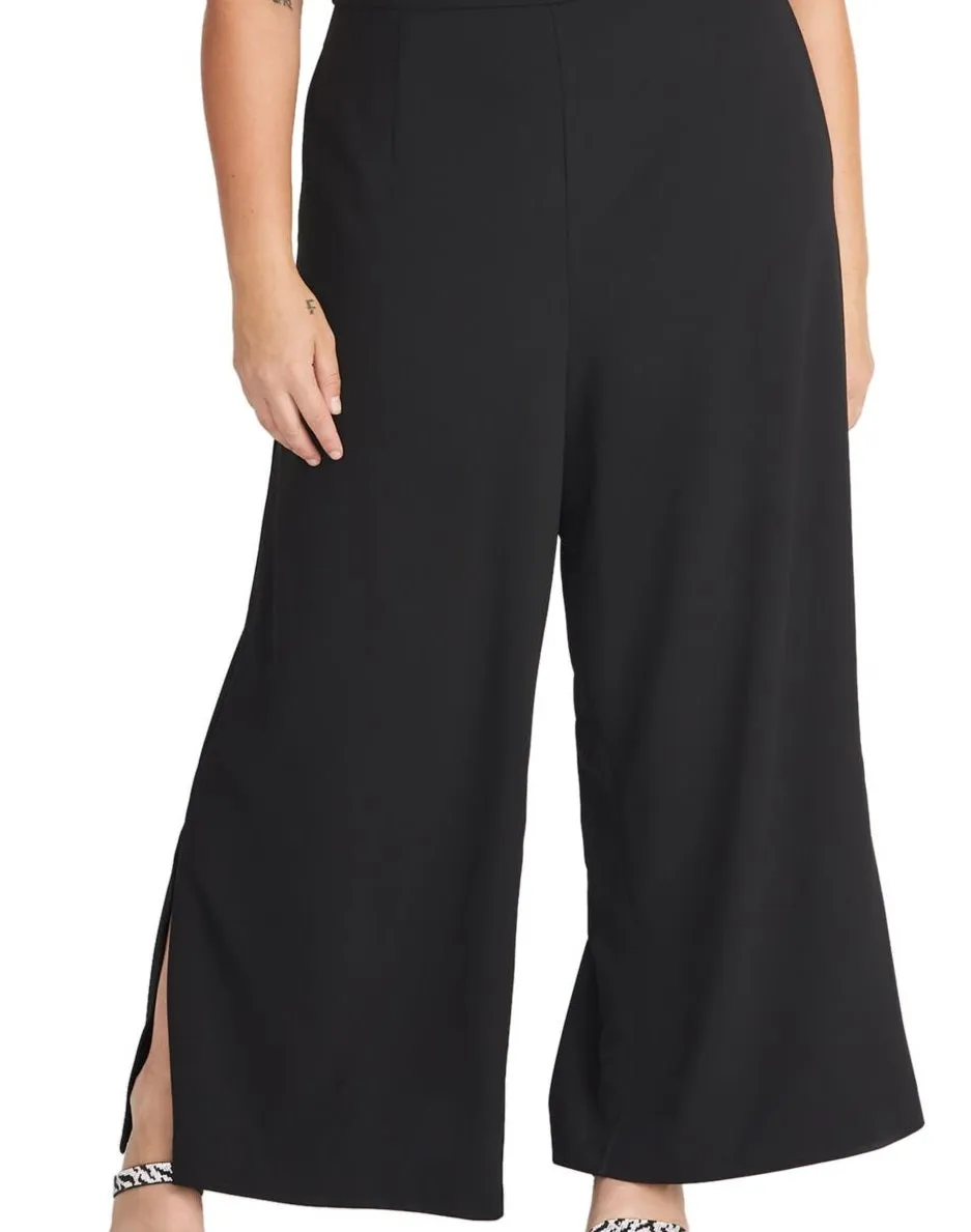 Rachel Roy Women's Plus Crisscross Ruffle Jumpsuit Black Size Petite Small sold by Ruumur product image thumbnail 3