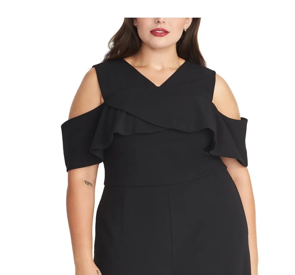Rachel Roy Women's Plus Crisscross Ruffle Jumpsuit Black Size Petite Small sold by Ruumur product image thumbnail 2
