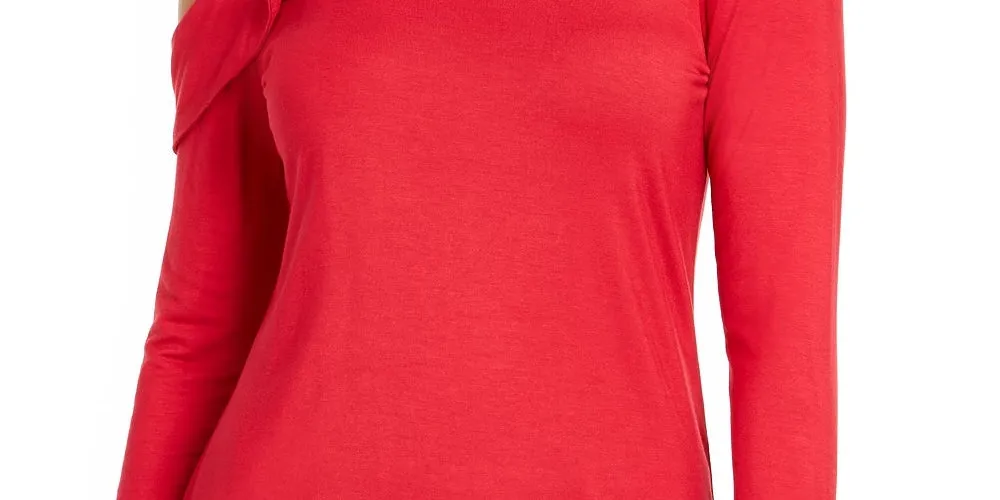 Thalia Sodi Women's Ruffled One Shoulder Top Red Size Small sold by Ruumur product image thumbnail 3