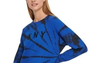 DKNY Women's Sport Tie-Dyed Logo Top Green Size Small sold by Ruumur product image thumbnail 2