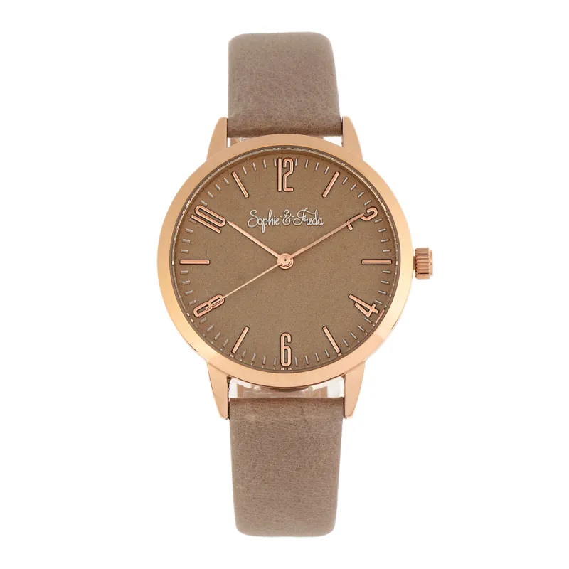 Sophie and Freda Vancouver Leather-Band Watch - Tan sold by Ruumur