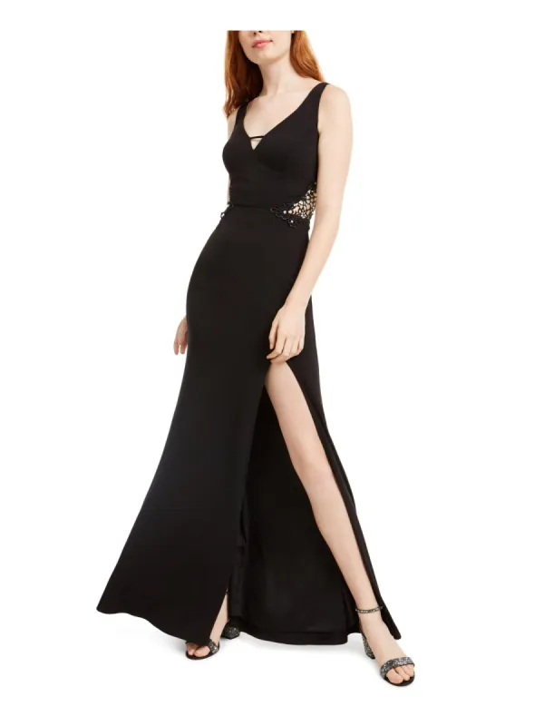 CITY TRIANGLES Women's Sleeveless V Neck Maxi Sheath Evening Dress Black Size 7 sold by Ruumur