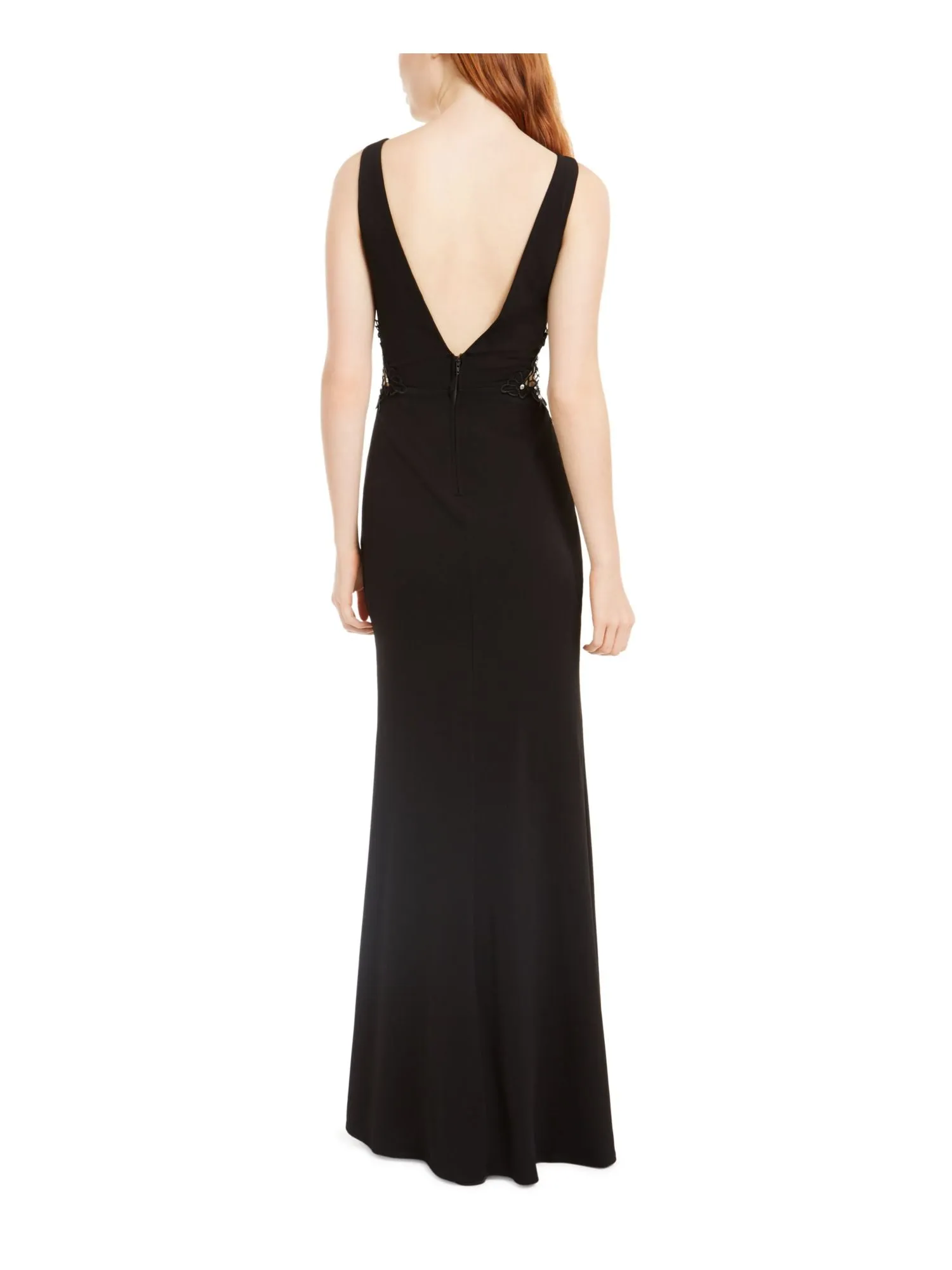 CITY TRIANGLES Women's Sleeveless V Neck Maxi Sheath Evening Dress Black Size 7 sold by Ruumur product image thumbnail 2