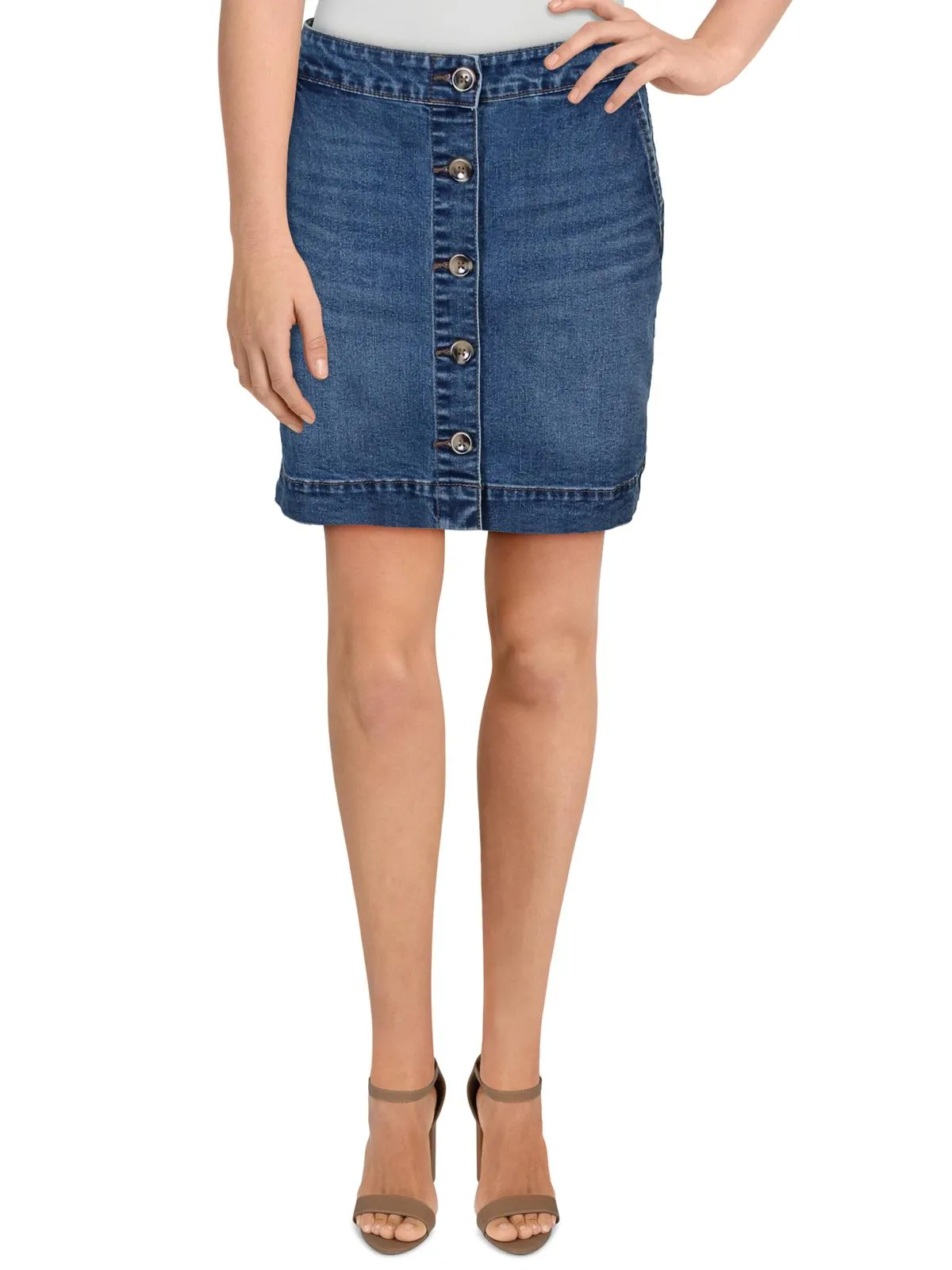 Maison Jules Women's Denim Mini Skirt Blue Size 6 sold by Ruumur