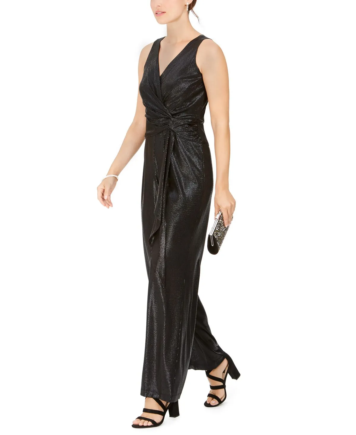 Taylor Women's Twist Front Wide Leg Jumpsuit Black Size 4 sold by Ruumur product image thumbnail 3