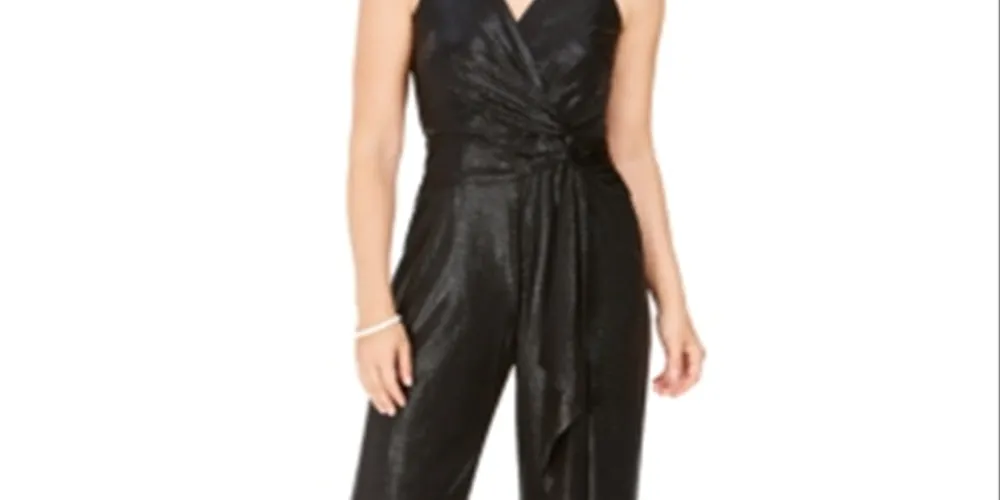 Taylor Women's Twist Front Wide Leg Jumpsuit Black Size 4 sold by Ruumur product image thumbnail 4