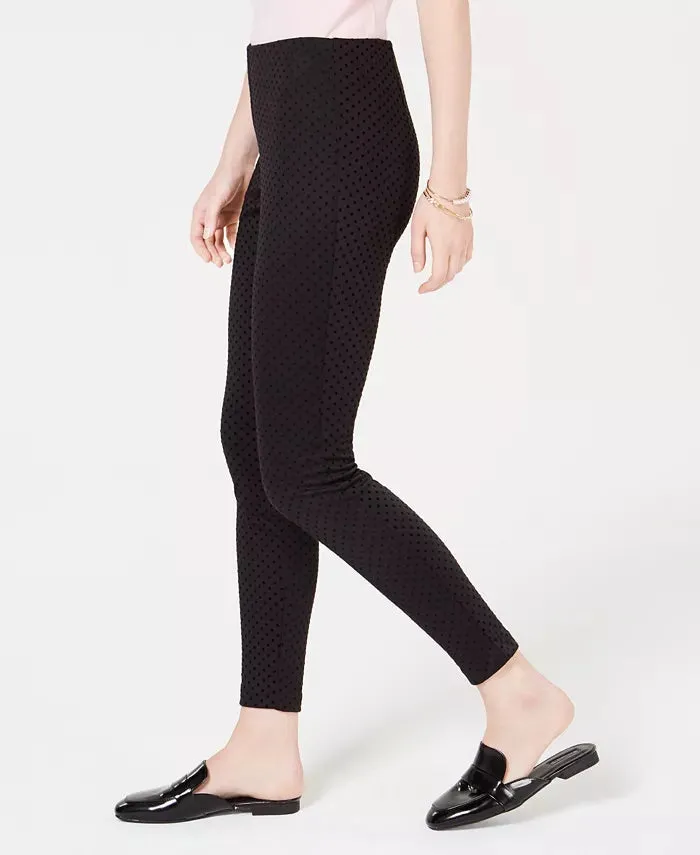 Maison Jules Women's Flocked Dotted Skinny Pants Black Size Extra Small sold by Ruumur product image thumbnail 3