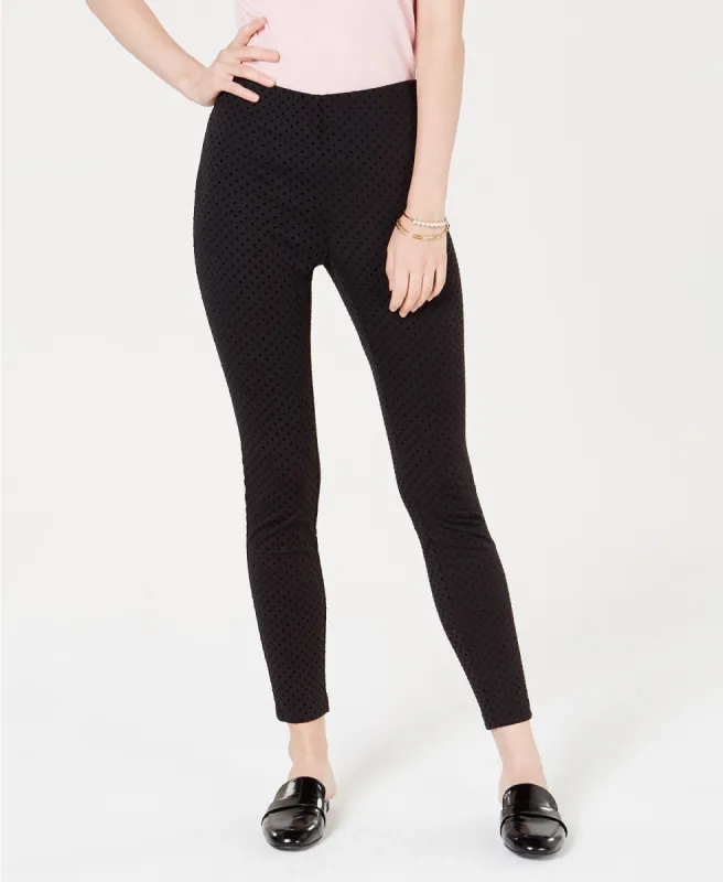 Maison Jules Women's Flocked Dotted Skinny Pants Black Size Extra Small sold by Ruumur
