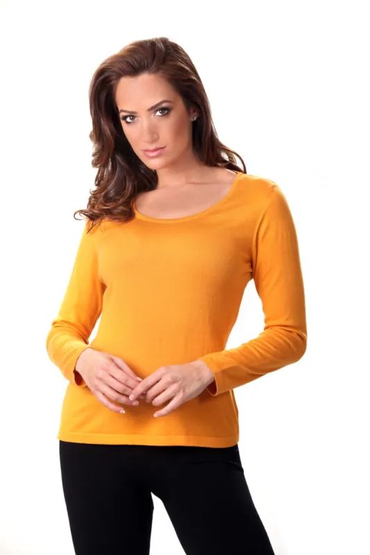 Angel Apparel Long Sleeve Scoop Neck Top sold by Ruumur