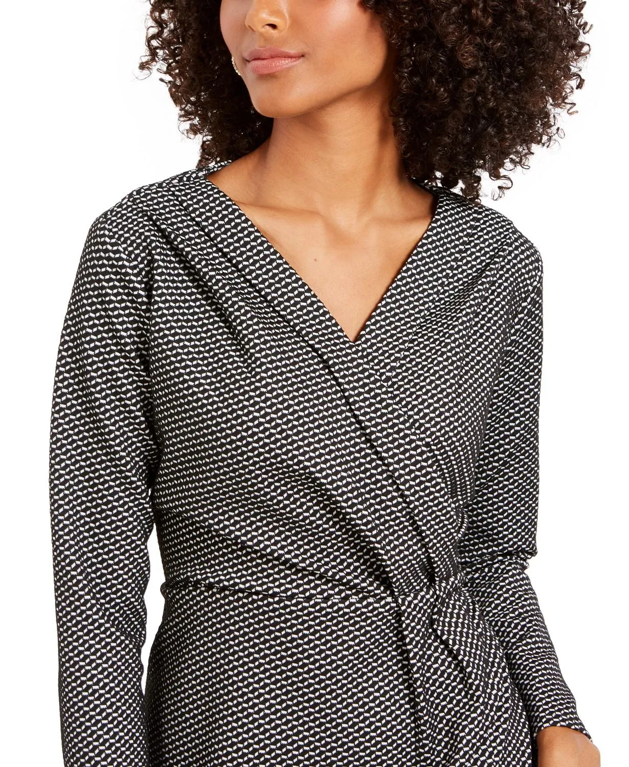 NY Collection Women's Faux Wrap Sheath Dress Black Size Petite Large sold by Ruumur product image thumbnail 2