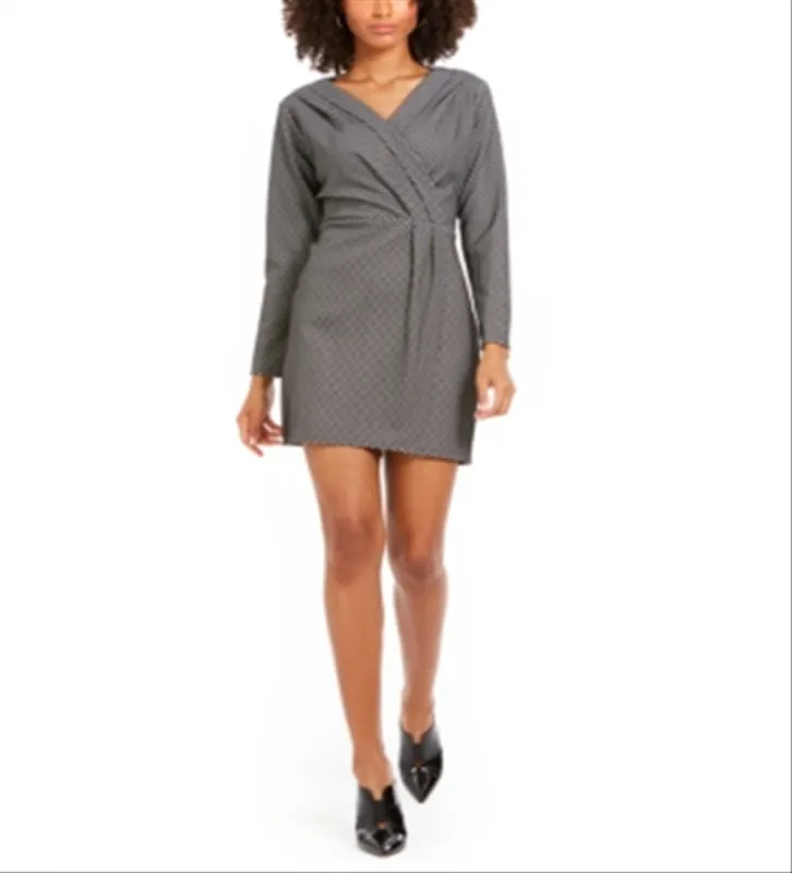 NY Collection Women's Faux Wrap Sheath Dress Black Size Petite Large sold by Ruumur