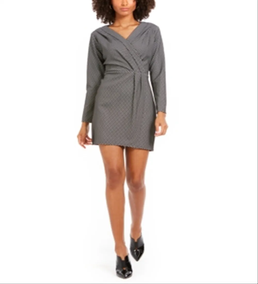 NY Collection Women's Faux Wrap Sheath Dress Black Size Petite Large sold by Ruumur