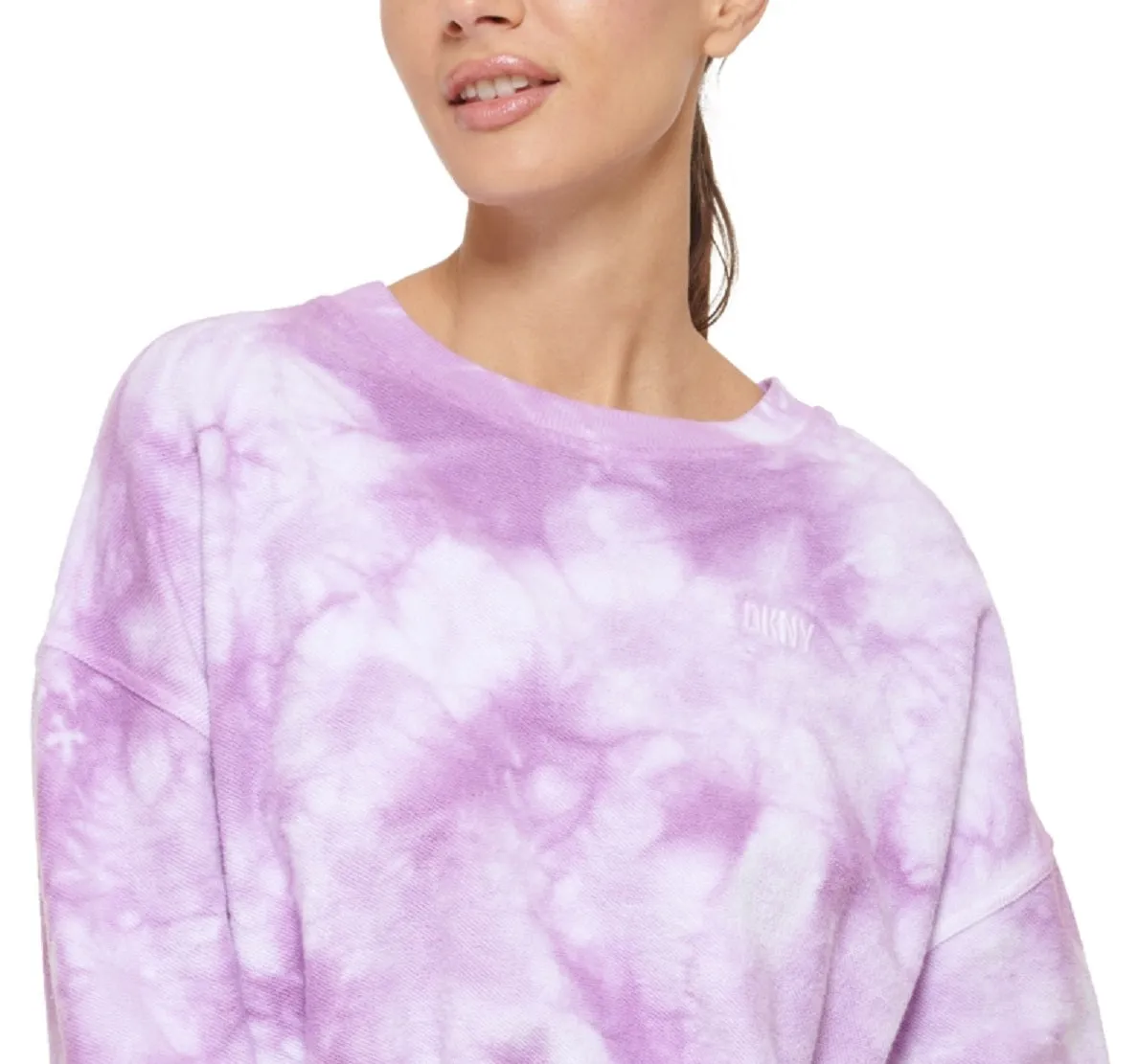 DKNY Women's Cotton Tie Dyed Sweatshirt Purple Size Large sold by Ruumur product image thumbnail 2