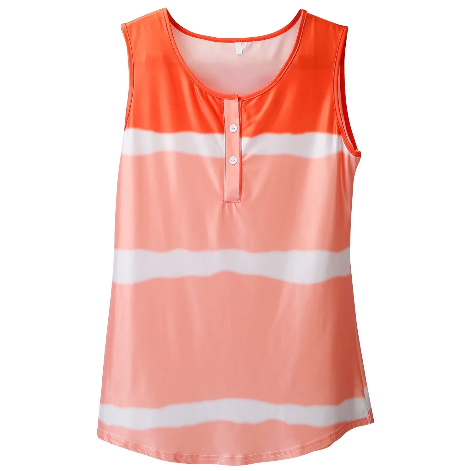 Women Tie-dye Sleeveless Tank Tops Summer Loose T Shirts Tops Button Down Shirts Vest Blouse Plus Size sold by Ruumur product image thumbnail 4
