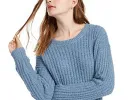 Crave Fame Juniors' Ribbed Cropped Sweater Blue Size Medium sold by Ruumur