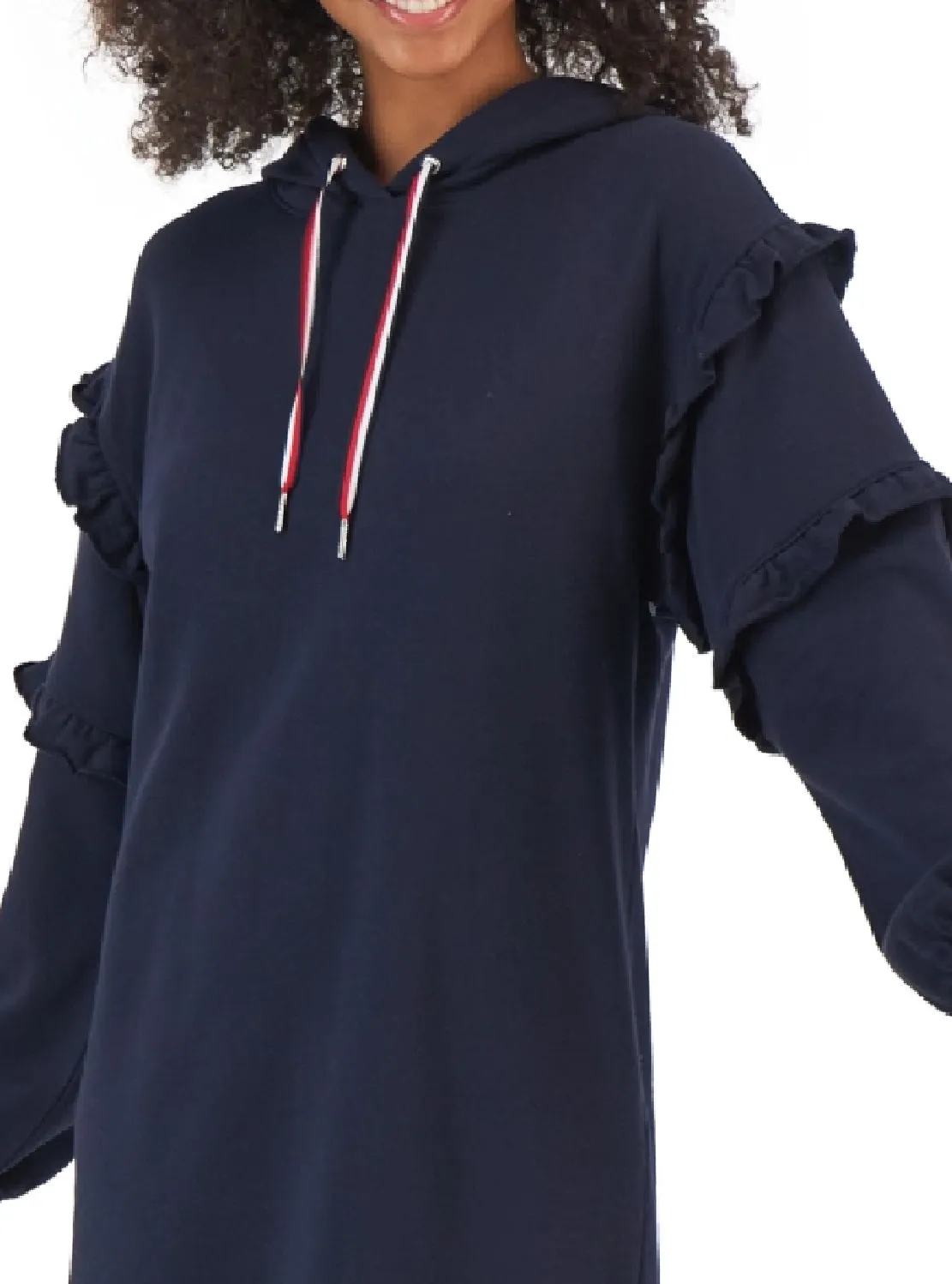 Tommy Hilfiger Women's Ruffle Sleeve Sweatshirt Dress Blue Size Large sold by Ruumur product image thumbnail 2