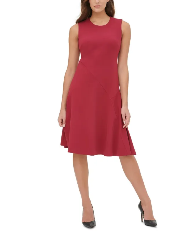 Tommy Hilfiger Women's Solid Midi Dress Red Size 14 made by Tommy Hilfiger