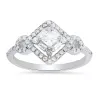 Sterling Silver Multi-cut Halo CZ Ring sold by Ruumur