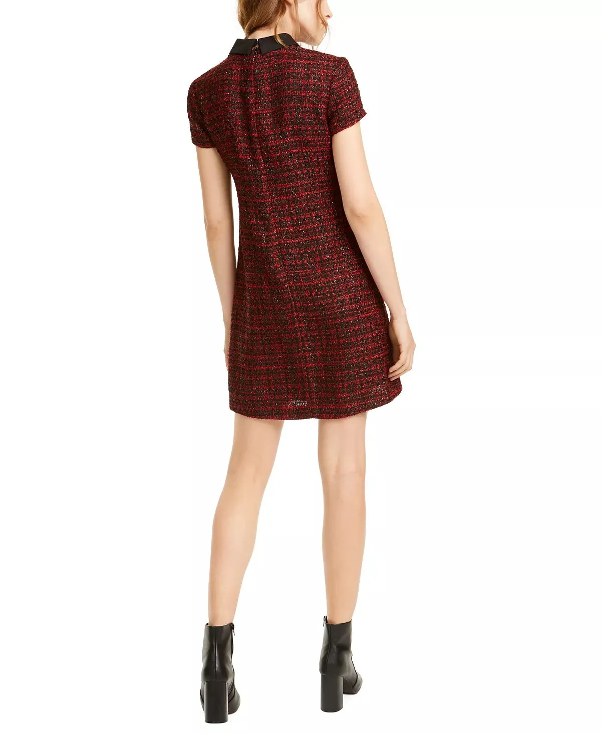 Maison Jules Women's Collared Tweed Shift Dress Bright Red Size X-Large sold by Ruumur product image thumbnail 2