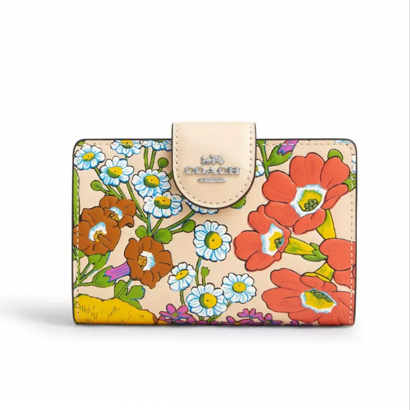 Coach Medium Corner Zip Wallet With Floral Print sold by Ruumur